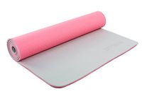 Коврик для фитнеса и йоги TPE+TC 6 мм двухслойный ZELART FI-5172-6 розовый-серый