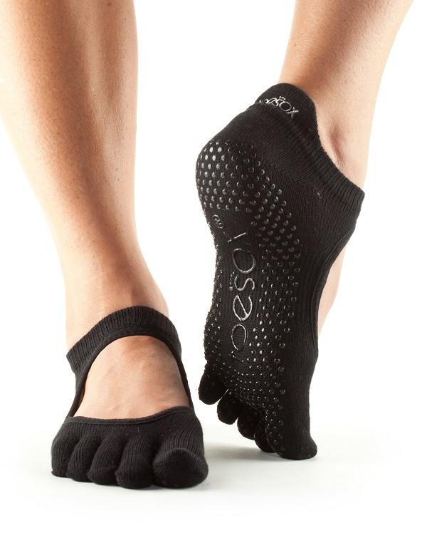 Носки для йоги ToeSox Grip Full Toe Bellarina (Black)