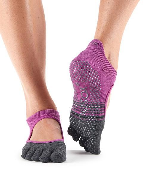 Носки для йоги ToeSox Grip Full Toe Bellarina (Mulberry Stripe)