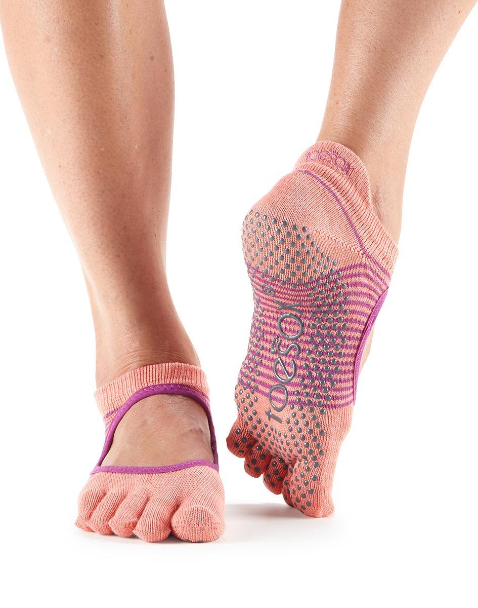 Носки для йоги ToeSox Grip Full Toe Bellarina (Persimmon Stripe)
