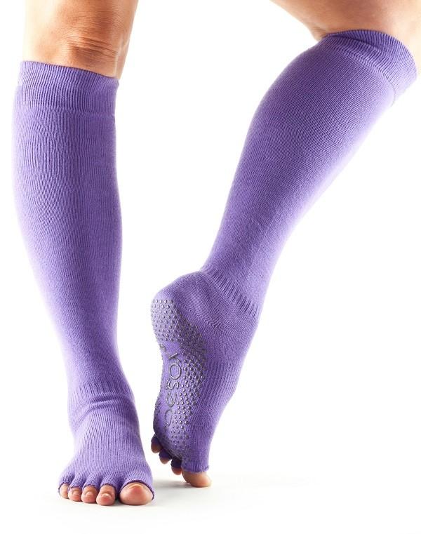 Носки для йоги ToeSox Grip Half Toe Scrunch Knee High (Light Purple)