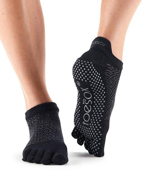 Носки для йоги ToeSox Grip Full Toe Low Rise (Onyx)