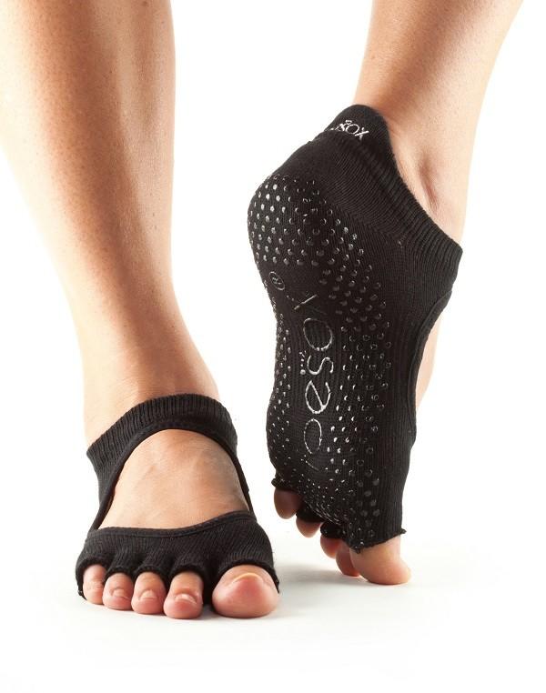 Носки для йоги ToeSox Grip Half Toe Bellarina (Black)