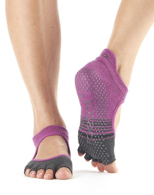 Носки для йоги ToeSox Grip Half Toe Bellarina (Mulberry Stripe)
