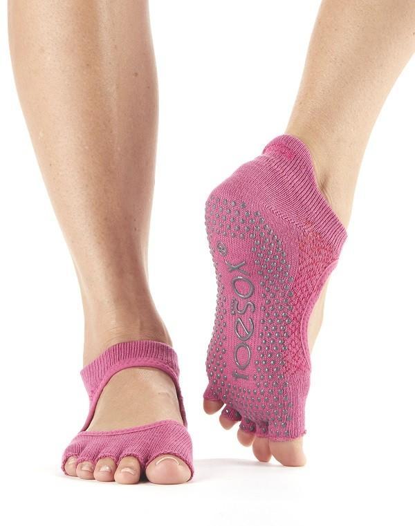 Носки для йоги ToeSox Grip Half Toe Bellarina (Ruby)