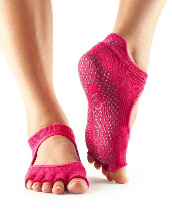 Носки для йоги ToeSox Grip Half Toe Bellarina (Fuchsia)