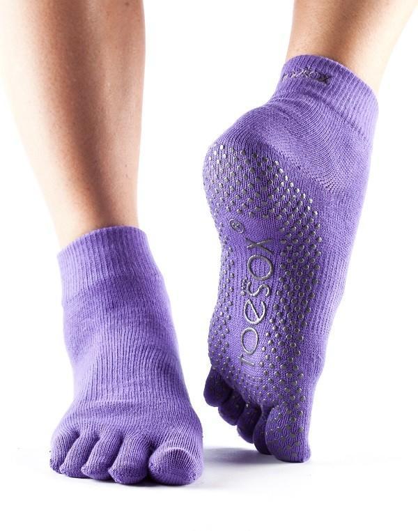 Носки для йоги ToeSox Grip Full Toe Ankle (Light Purple)
