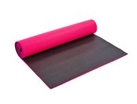 Коврик для фитнеса и йоги - PVC 6 мм двухслойный FI-5558-1 малиновый-черный