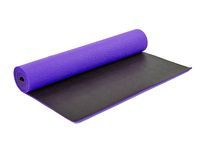 Коврик для фитнеса и йоги - PVC 6 мм двухслойный FI-5558-2 фиолетовый-черный