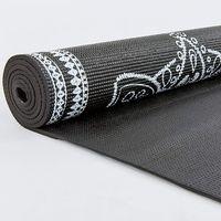 Коврик для йоги и фитнеса PVC двухслойный 6мм SP-Planeta Flower FI-8377-3 Черный