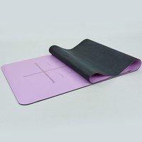 Коврик для йоги с разметкой PU 5 мм Record FI-8307-3 Светло-Фиолетовый