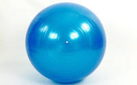 Мяч для фитнеса (фитбол) глянцевый с эспандерами и ремнем для крепления 65 см PS FI-0702B-65