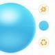 Мяч для фитнеса (фитбол) Springos 55 см Anti-Burst FB0001 Sky Blue