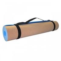 Коврик (мат) для йоги и фитнеса пробковый SportVida TPE+Cork 0.6 см SV-HK0318