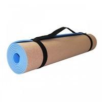 Коврик (мат) для йоги и фитнеса пробковый SportVida TPE+Cork 0.6 см SV-HK0318