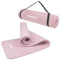 Коврик (мат) для йоги и фитнеса Springos NBR 1.5 см YG0040 Pink