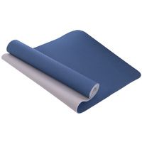 Коврик для фитнеса и йоги TPE+TC 6 мм двухслойный SP-Planeta FI-3046-18 Синий-серый