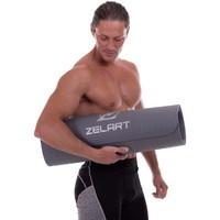 Коврик для фитнеса и йоги профессиональный NBR 4 мм Zelart FI-2263 (1,83м x 0,65м x 4мм) Темно-Серый