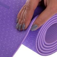 Коврик для йоги с разметкой 6 мм Record FI-2430 Фиолетовый с разметкой