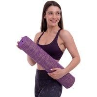Коврик для йоги Джутовый (Yoga mat) SP-Sport FI-2441 (размер 1,85м x 0,62м x 6мм Фиолетовый)