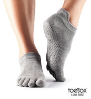 Носки для йоги ToeSox Grip Full Toe Low Rise (Gray)