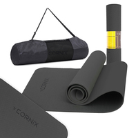 Коврик спортивный Cornix TPE 183 x 61 x 0.6 cм для йоги и фитнеса XR-0350 Black