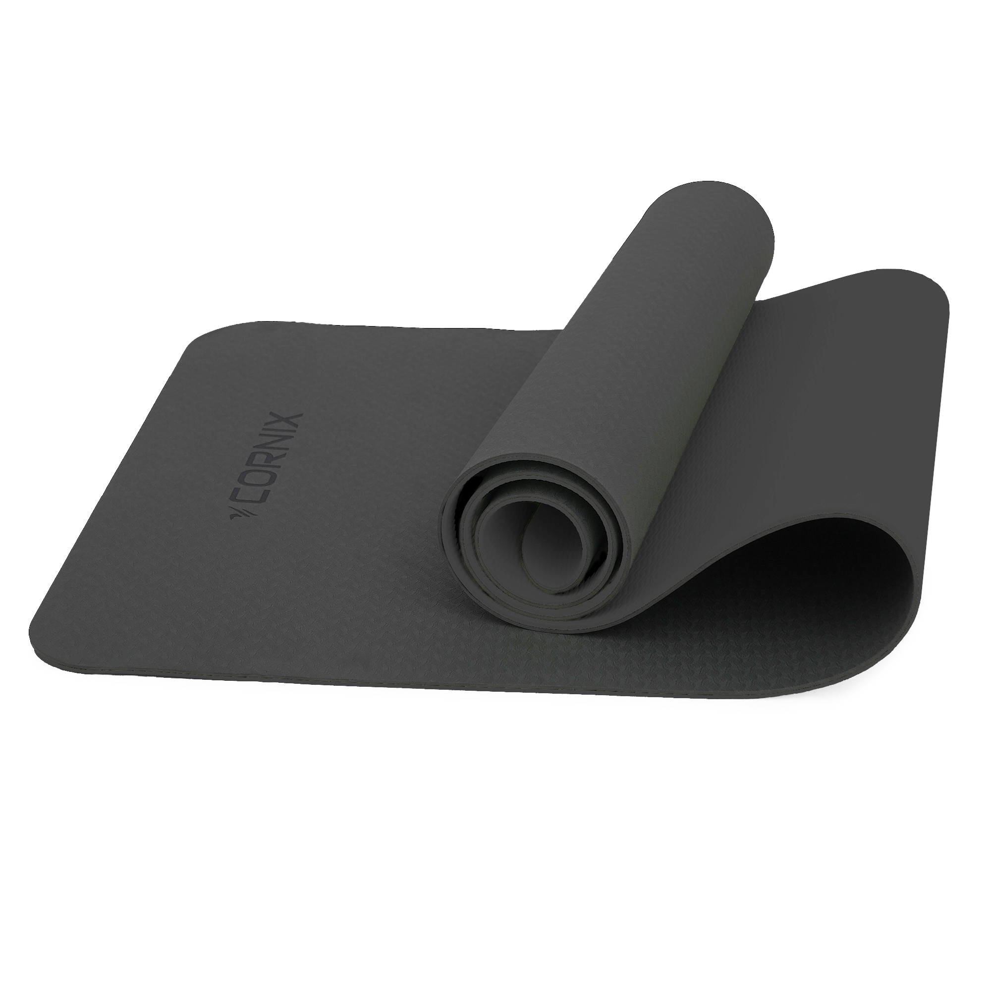 Коврик спортивный Cornix TPE 183 x 61 x 0.6 cм для йоги и фитнеса XR-0350 Black