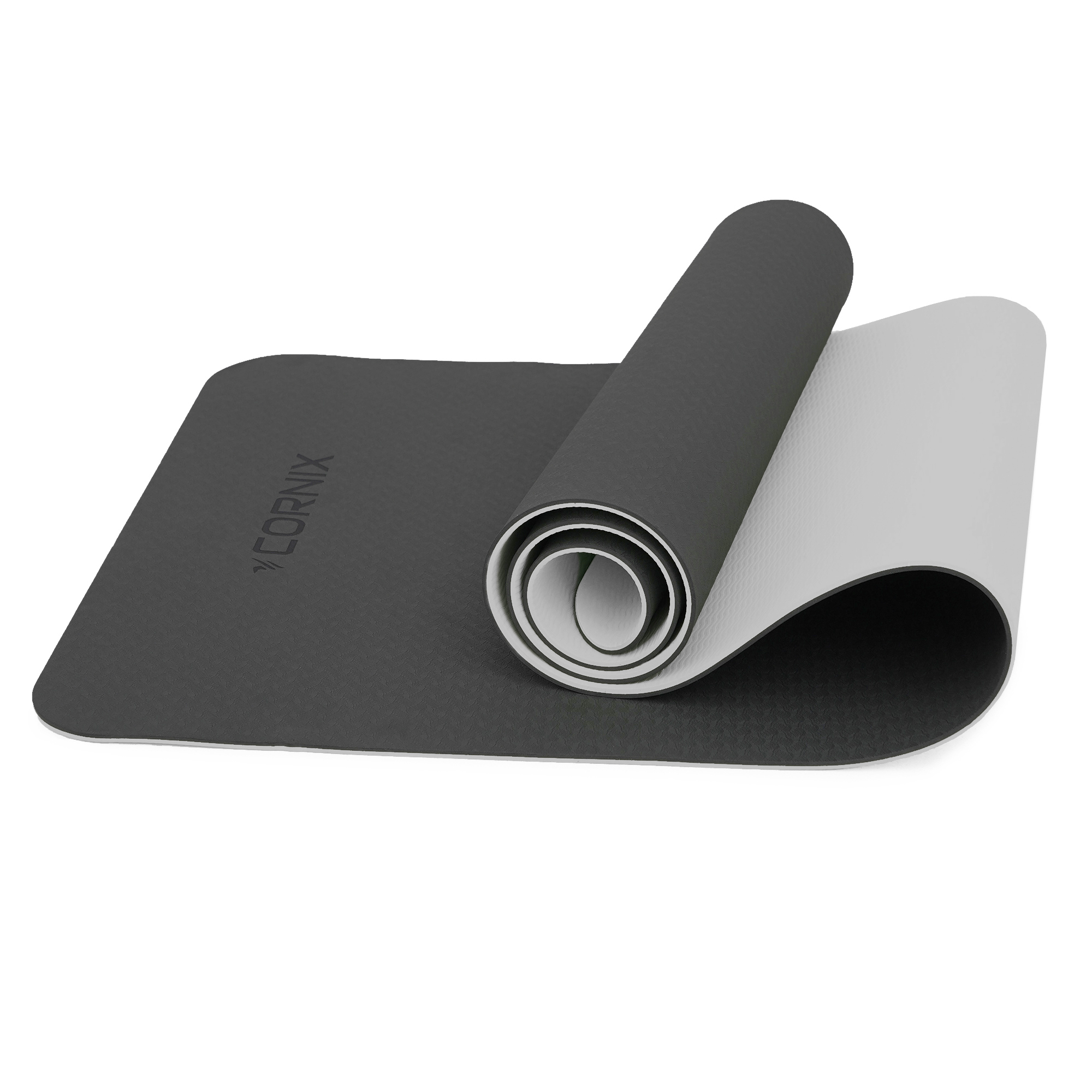 Коврик спортивный Cornix TPE 183 x 61 x 0.6 cм для йоги и фитнеса XR-0349 Black/Grey