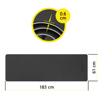 Коврик спортивный Cornix TPE 183 x 61 x 0.6 cм для йоги и фитнеса XR-0349 Black/Grey