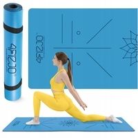 Коврик (мат) спортивный 4FIZJO PU 183 x 68 x 0.4 см для йоги и фитнеса Blue (P-5907739319555)