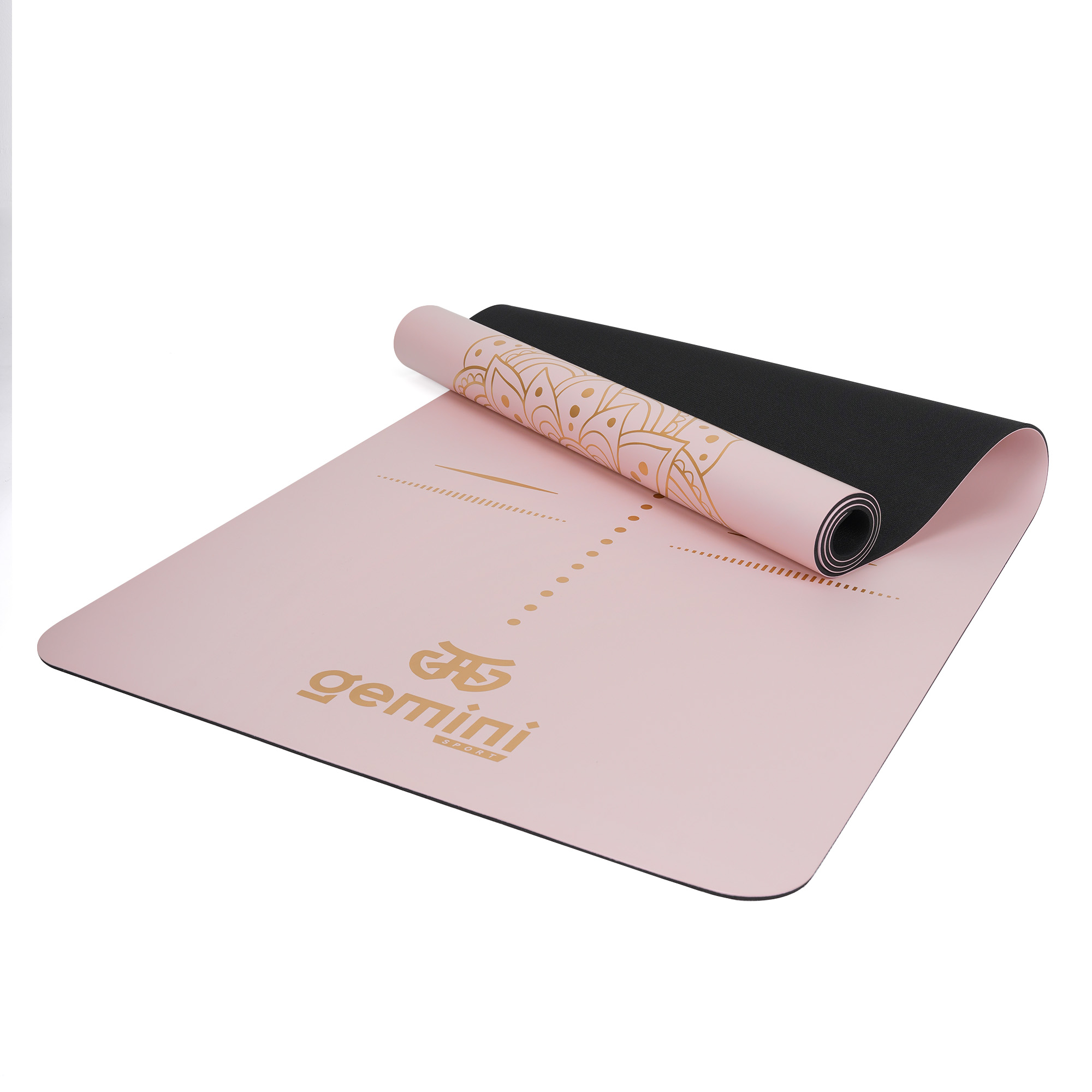 Коврик для йоги каучуковый полиуретан Gemini Sport Pro 183см*68см*5мм PUY-3900-13 Светло-Розовый