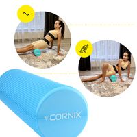 Массажный ролик Cornix EVA+ 45 x 15 см (валик, роллер) XR-0306 Blue