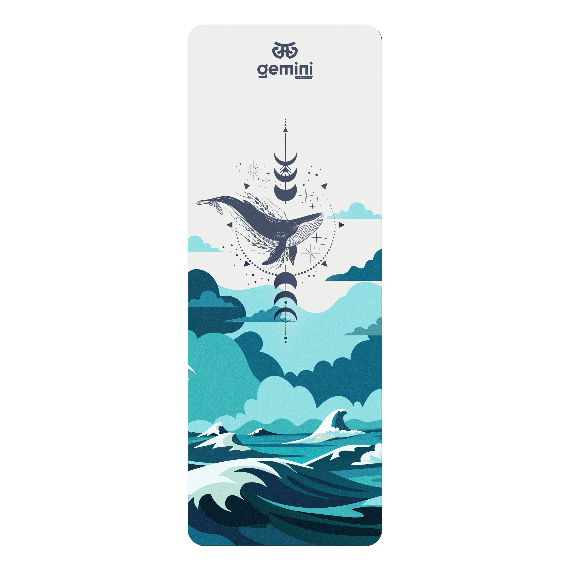 Коврик для йоги каучуковый полиуретан Pro ILLustration Gemini Sport Pro 183см*68см*5мм PUY-5900-11 Сине-голубой