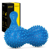 Массажный мяч двойной с шипами 4FIZJO Spike+ 7 x 16 см Blue (P-5905973403337)
