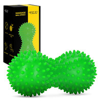 Массажный мяч двойной с шипами 4FIZJO Spike+ 7 x 16 см Green (P-5905973403351)