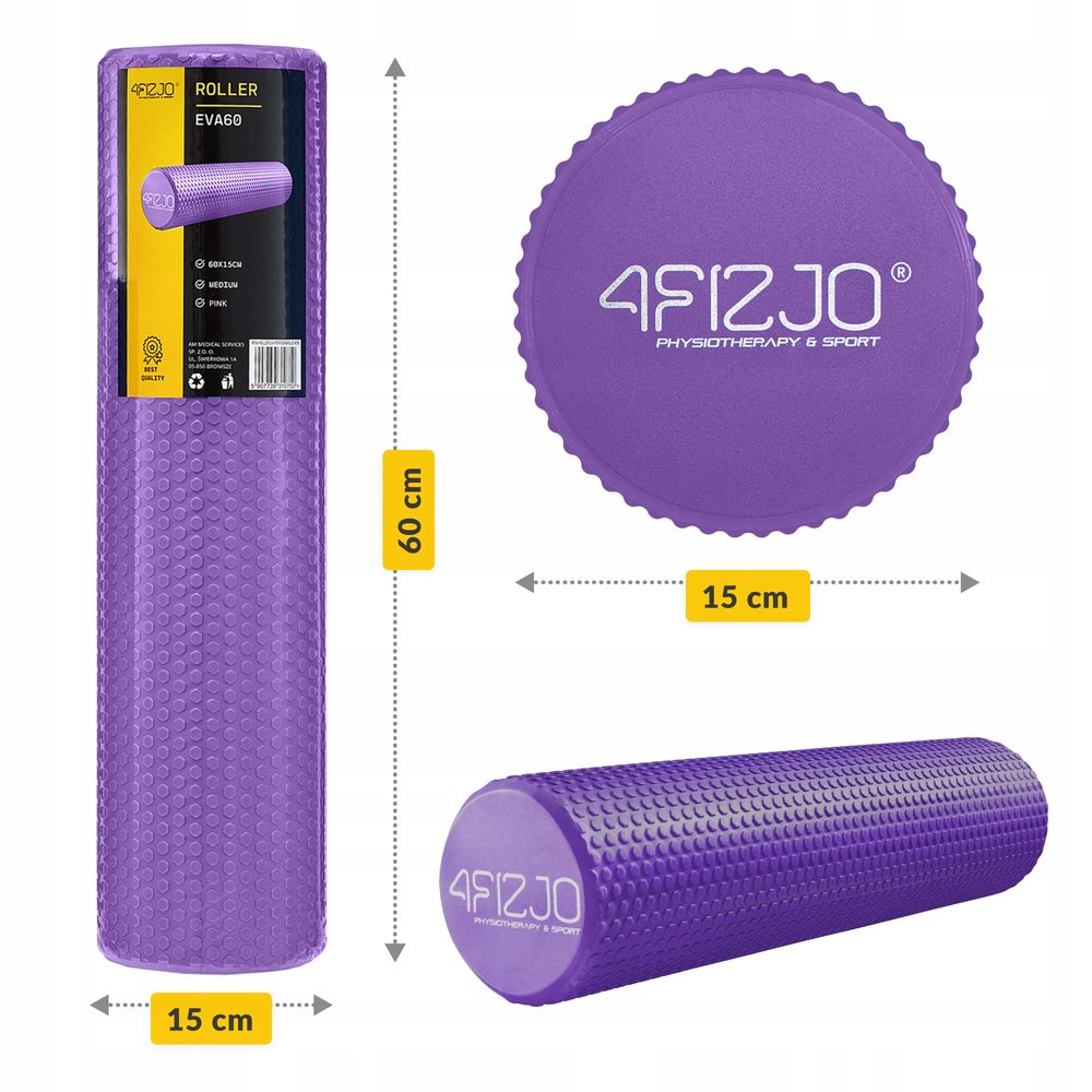 Массажный ролик 4FIZJO CARE+ EVA 60 x 15 см (валик, роллер) Purple (P-5907739314390)