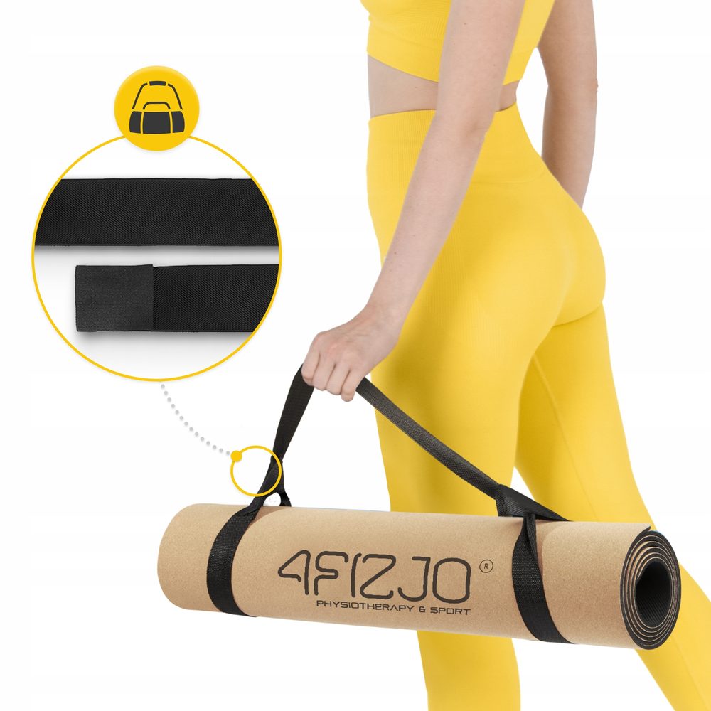 Коврик (мат) спортивный 4FIZJO Cork 183 x 61 x 0.4 см для йоги и фитнеса (P-5907739319562)