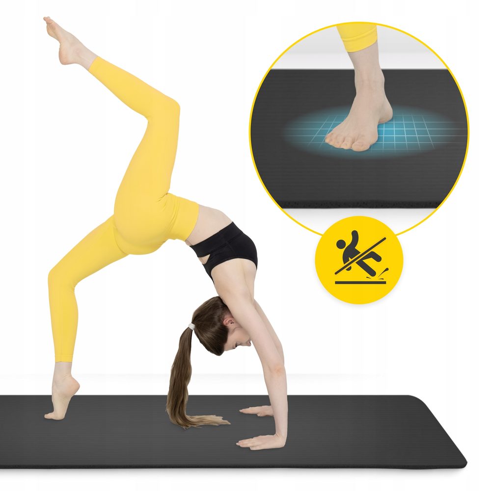 Коврик (мат) спортивный 4FIZJO NBR 190 x 100 x 1.5 см для йоги и фитнеса Black (P-5905973407120)