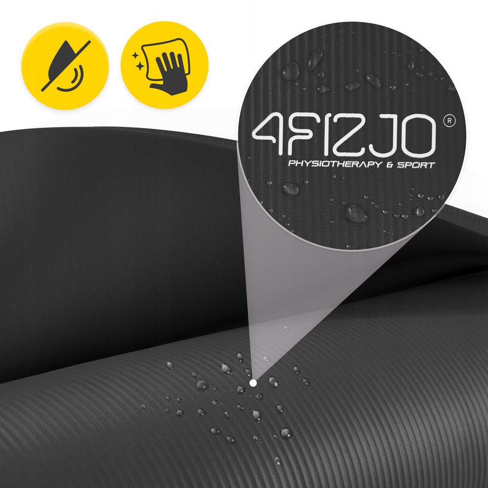 Коврик (мат) спортивный 4FIZJO NBR 190 x 100 x 1.5 см для йоги и фитнеса Black (P-5905973407120)