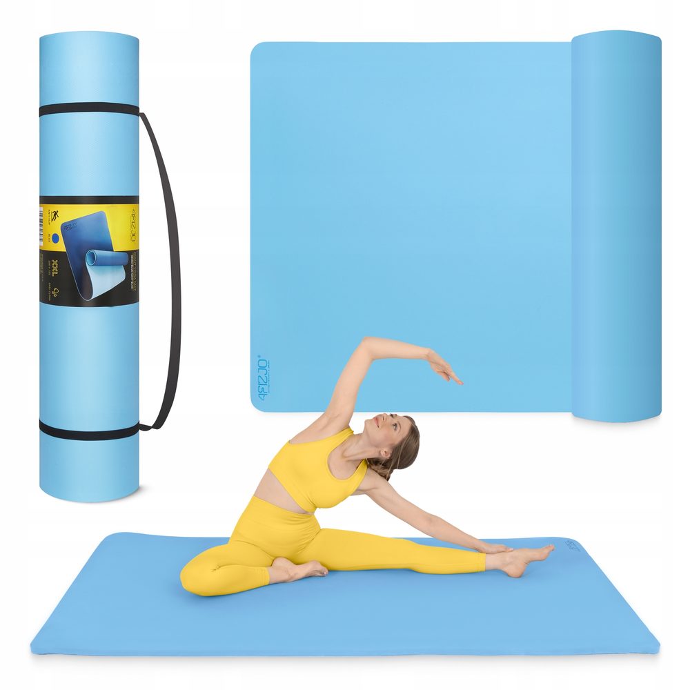 Коврик (мат) спортивный 4FIZJO TPE Gigant 200 x 125 x 2 см для йоги и фитнеса Sky Blue (P-5907739318985)