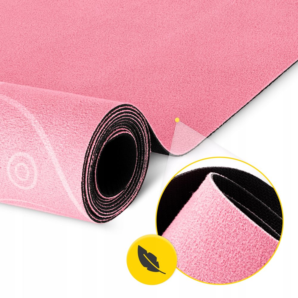 Коврик (мат) спортивный 4FIZJO замша 183 x 61 x 0.15 см для йоги и фитнеса Pink (P-5905973404419)