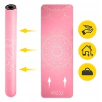 Коврик (мат) спортивный 4FIZJO замша 183 x 61 x 0.15 см для йоги и фитнеса Pink (P-5905973404419)