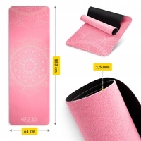 Коврик (мат) спортивный 4FIZJO замша 183 x 61 x 0.15 см для йоги и фитнеса Pink (P-5905973404419)
