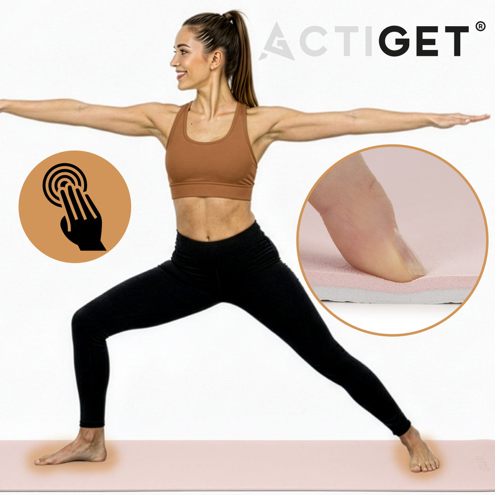 Коврик спортивный Actiget TPE 183 x 61 x 0.6 см для йоги и фитнеса ACT0023 Pink/Grey