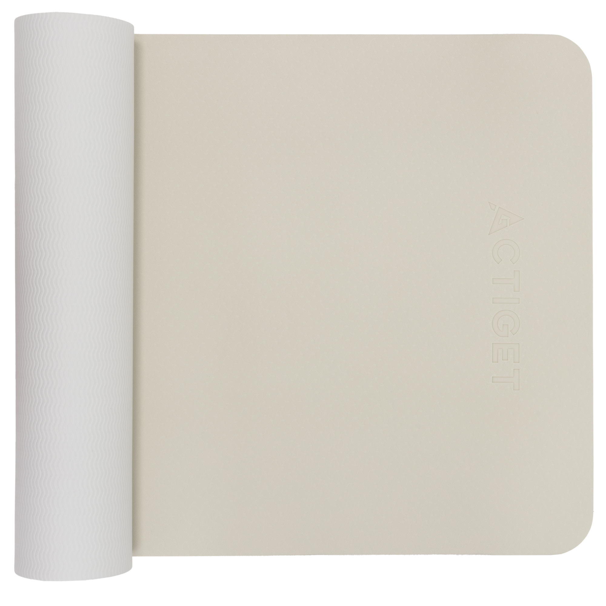 Коврик спортивный Actiget TPE 183 x 61 x 0.6 см для йоги и фитнеса ACT0025 Biege/Grey