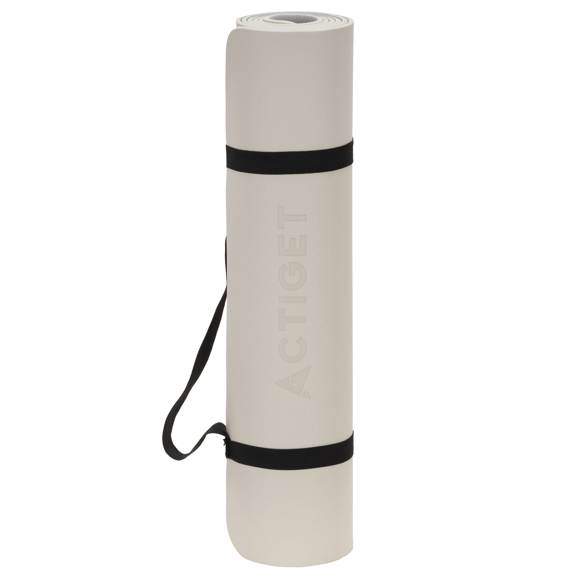 Коврик спортивный Actiget TPE 183 x 61 x 0.6 см для йоги и фитнеса ACT0025 Biege/Grey